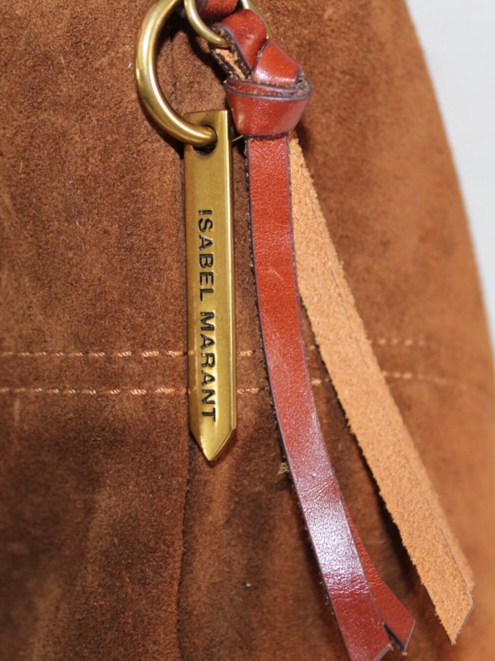 NEW Isabel Marant Tyag Hobo Suede Leather Brown Crossbody Shoulder Bag - Picture 8 of 10
